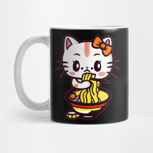 Cute cat eating ramen Mug